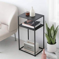 Side table with MDF wood surface and iron frame for modern decor REL-037