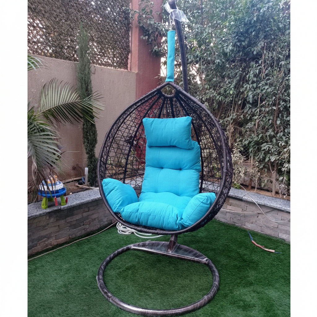 Single swing with a capacity of 150 kg in black color OS-TOK-017