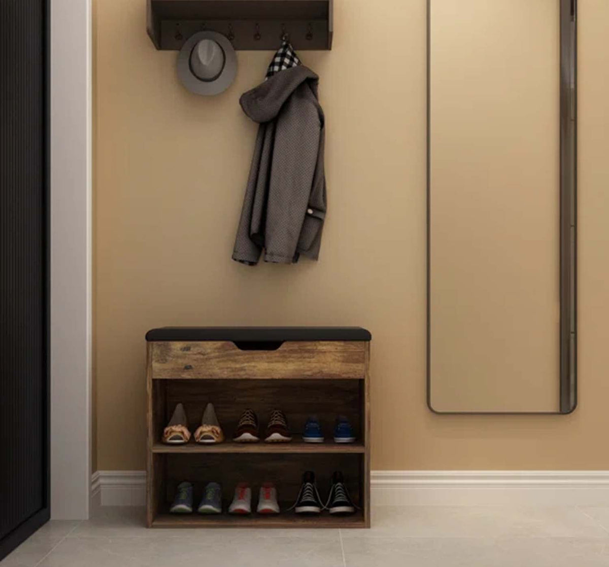 High-quality MDF wooden shoe rack - O-SRH-020