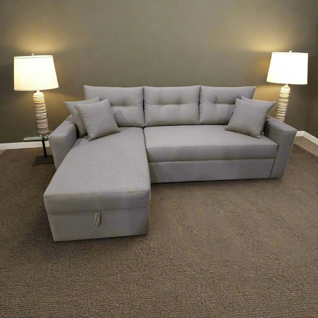 Manx sofa, 2 seater, bed and storage drawer - red beech wood - HST-039