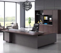 High-quality Spanish MDF wooden manager’s desk – a durable, modern design suitable for professional offices – CEM-157