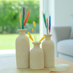 Set of 3 Beige Gradient Elegant Ceramic Vases – KHK-024