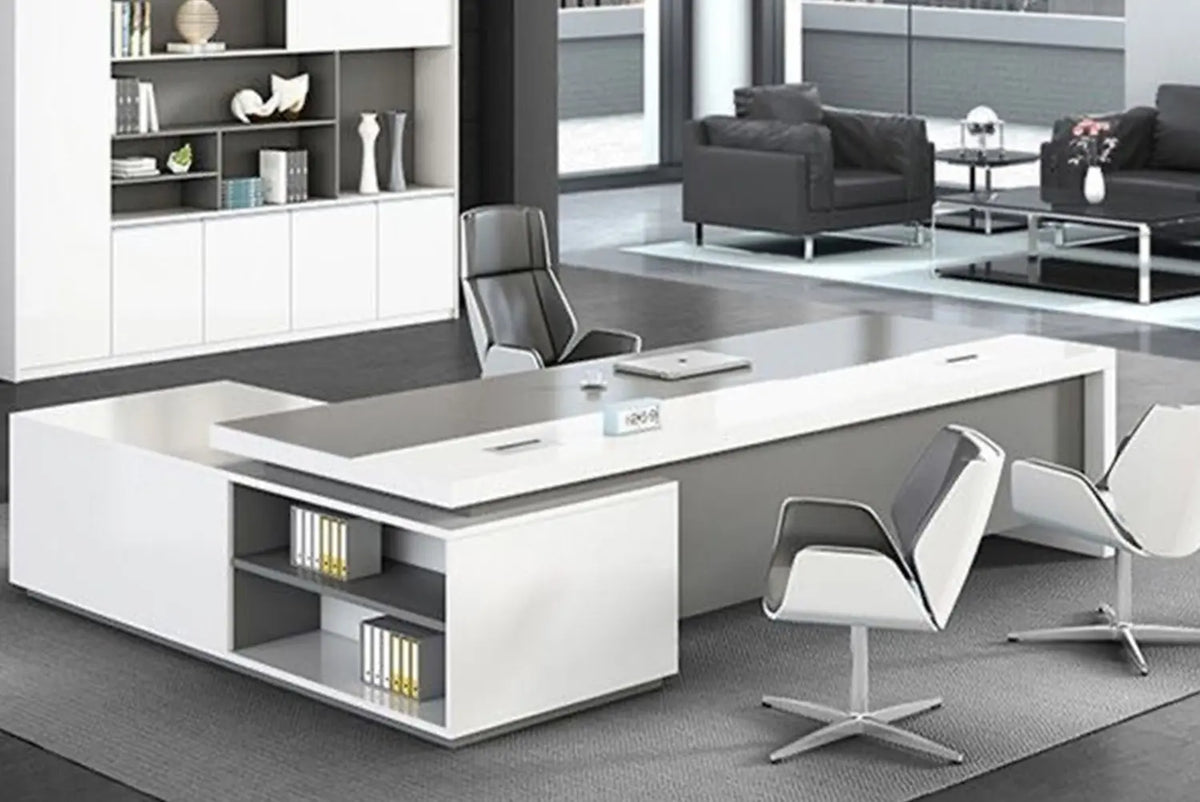 High-quality Spanish MDF wooden manager’s desk – a durable, modern design suitable for professional offices – CEM-148