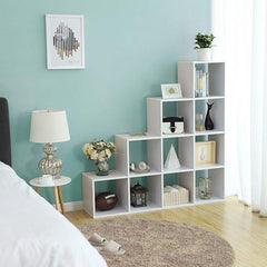 White MDF bookcase - 130x130x29 cm - OSM-557