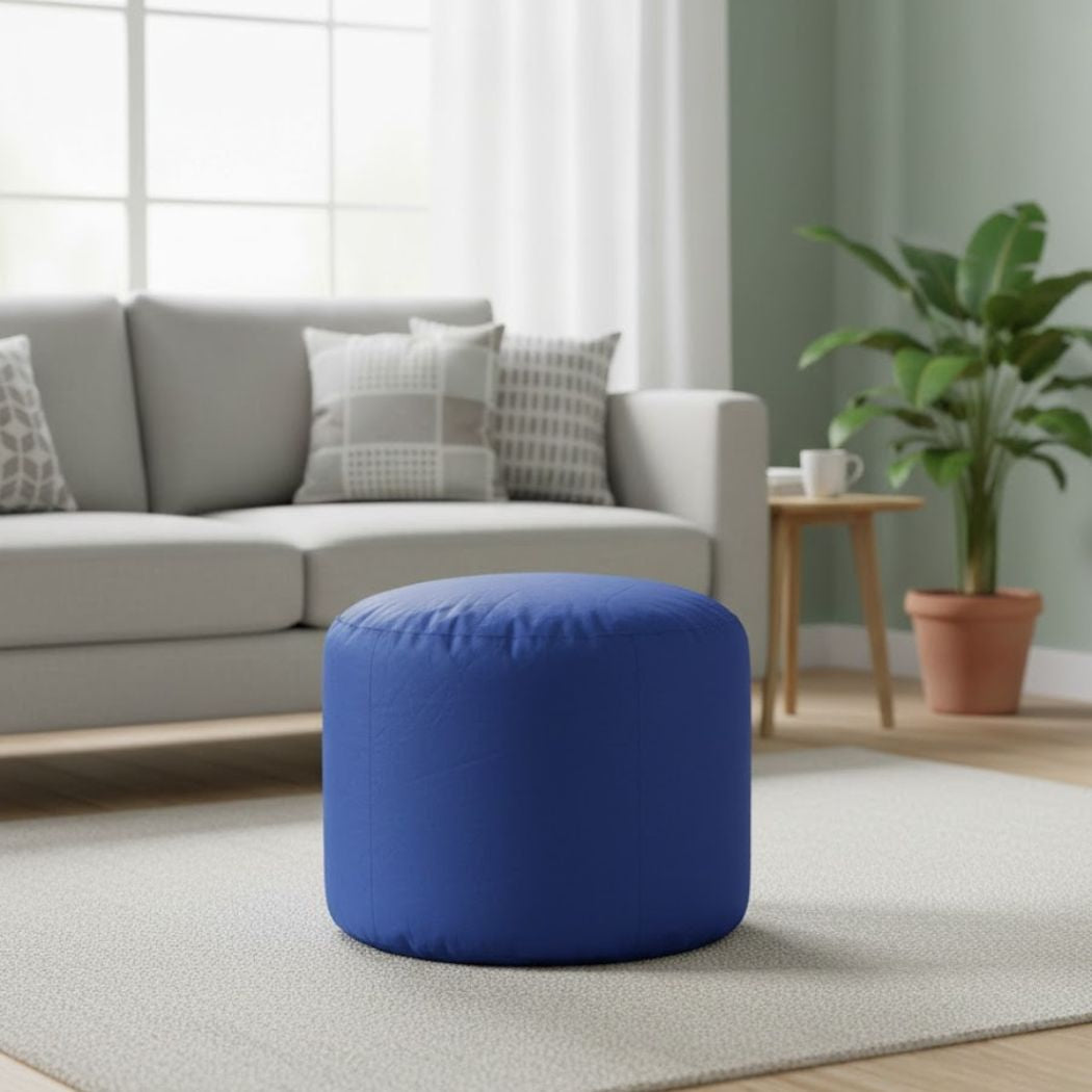 Small Blue Waterproof Pouf Practical and Modern ELH-003