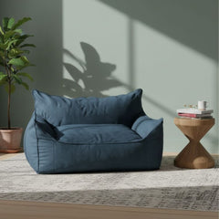Very distinctive bean bag sofa in Sabia fabric in navy blue ELH-062