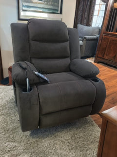 Red Beech Wood Recliner - Turkish Mechanism - Imported Easy-to-Clean Suede Leather - BIM-009