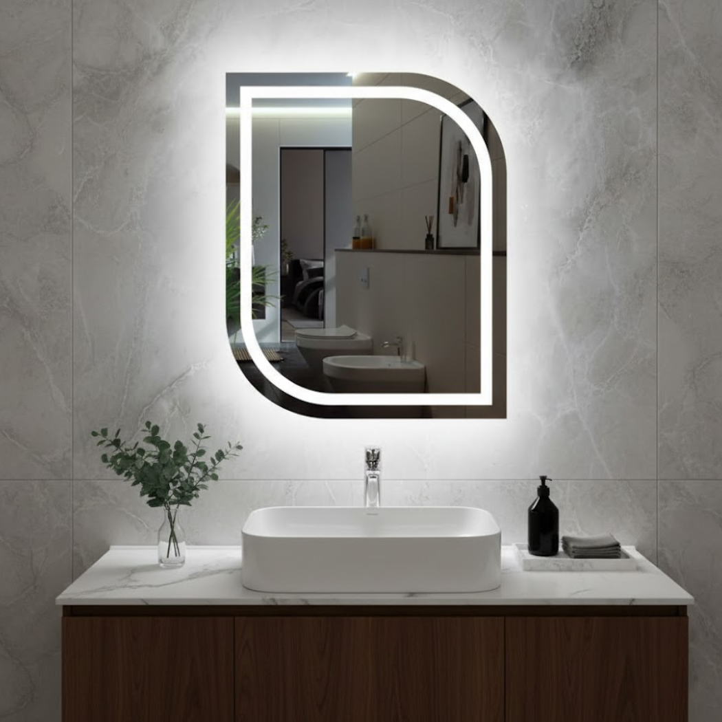 Touch LED Mirror – Size 60×80 cm – High-Quality Glass – Model KTM-017