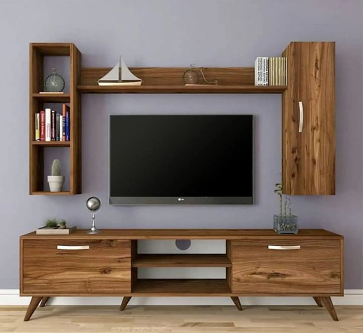 مانويلا وحدة تليفزيون مع وحدة تخزين 160 * 45 خشب MDF