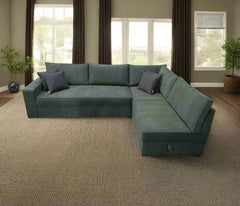 Manx 3-seat sofa with full back - red beech wood - HST-057