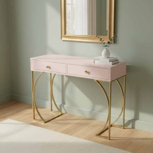 كونسول استيل مطلي – سطح خشب MDF عالي الجودة – تصميم عصري فخم – موديل ZSL-017