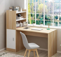 Desk with storage unit and high-quality MDF wooden shelves - HFS-130