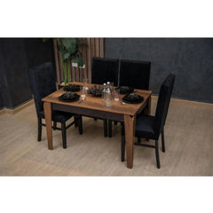 Dining table - 5 pieces of red beech wood and MDF wood table - KYN-183