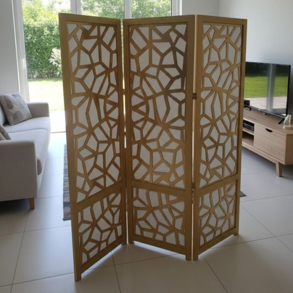 Golden Triangular Perfume with Star Back, Laser-Engraved Beech Wood, Size 180×180 cm - RDB-008