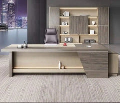 High-quality Spanish MDF wooden manager’s desk – a durable, modern design suited to professional offices – CEM-132
