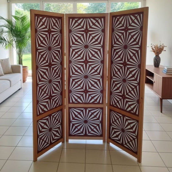 3D Triple-Faced Perfume with Star Back, Laser-Engraved Beech Wood, Size 180×180 cm - RDB-006