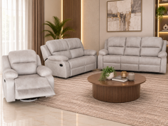 Luxury Recliner Set in Linen, Velvet, or Suede Leather – BIM-042