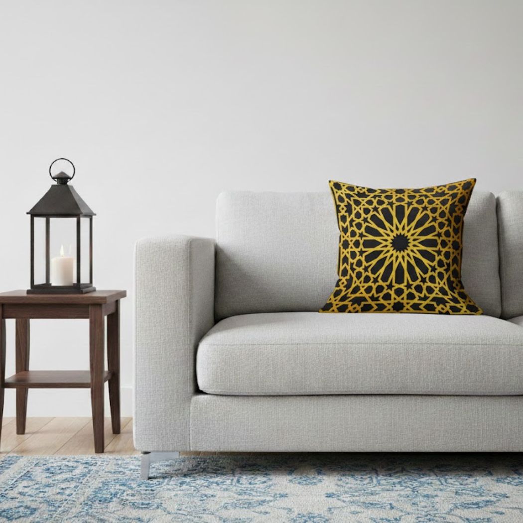 Ramadan Cushion 40×40 cm with Fiber Filling and Zipper – Elegant Ramadan Design | OS-RAM-046