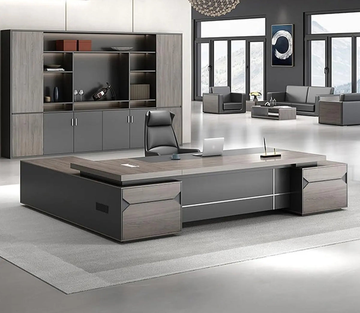 High-Quality Spanish MDF Wooden Executive Desk – Modern Design for Professional Offices – CEM-162