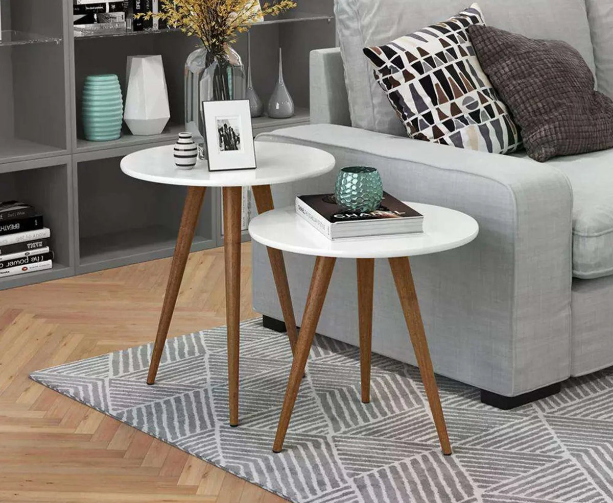 High-quality MDF wood interlocking side table set - OAL-046