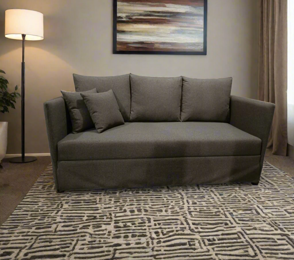3 seater sofa with fixed back - red beech wood - HST-016