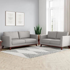 Beech wood sofa set - linen fabric - ENT-025