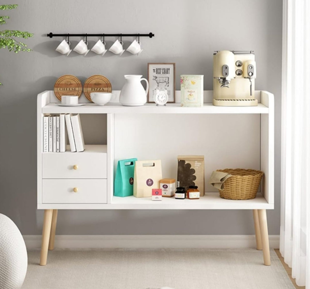 كوفي كورنر خشب MDF بطبقة ميلامين - 80 × 40 × 80 سم