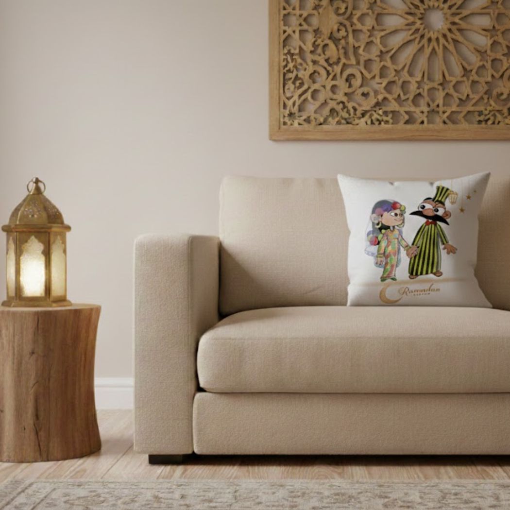 Ramadan Cushion 40×40 cm with Fiber Filling and Zipper – Elegant Ramadan Design | OS-RAM-020