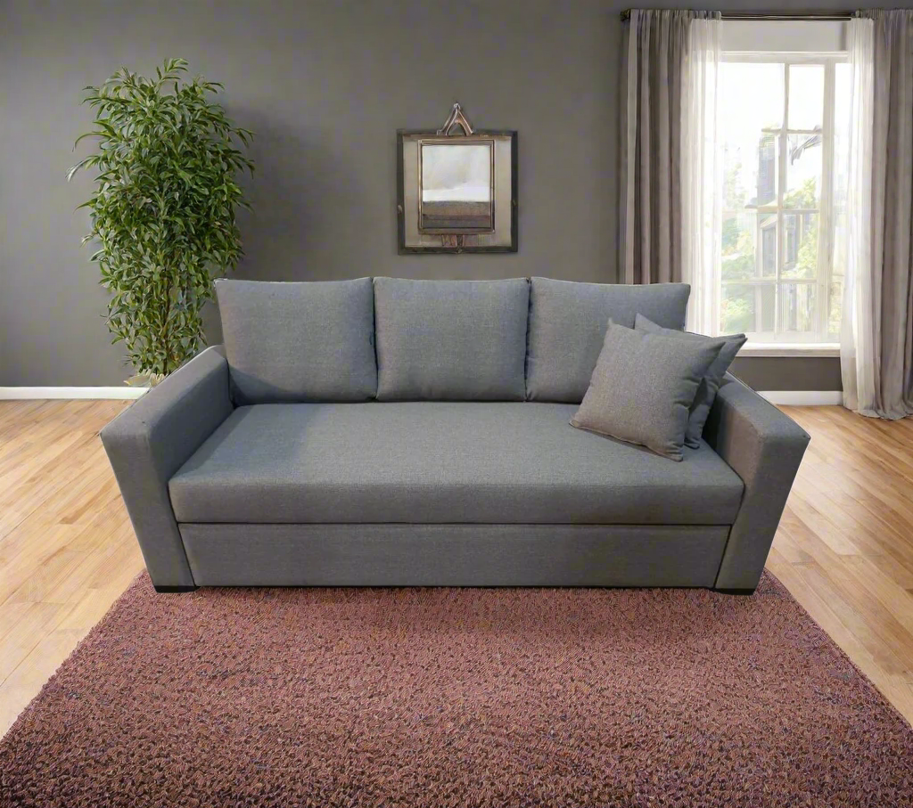 3 seater sofa with fixed back - red beech wood - HST-013
