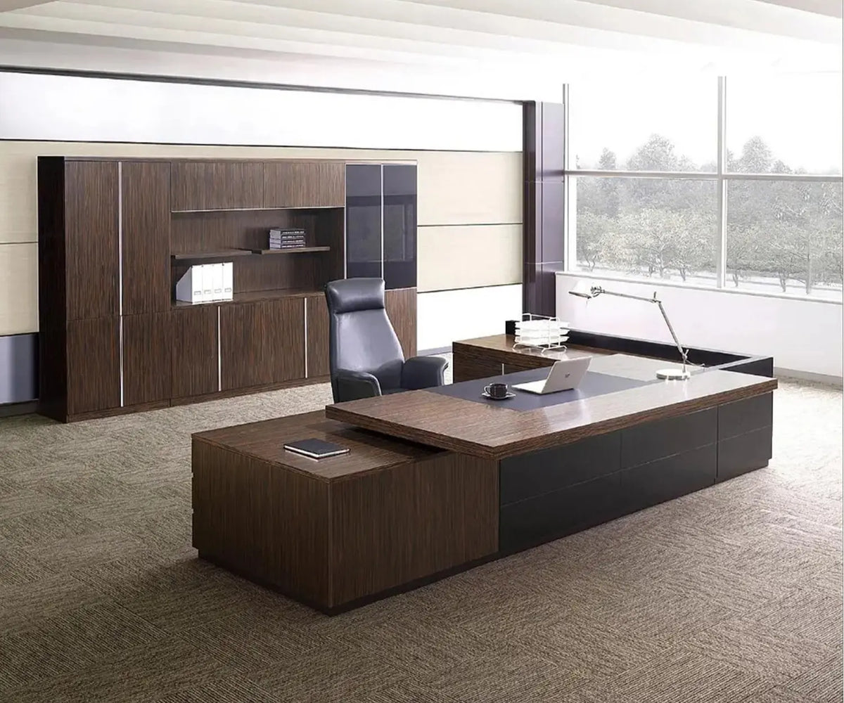 High-Quality Spanish MDF Wood Manager’s Desk – Modern and Durable Design | CEM-158