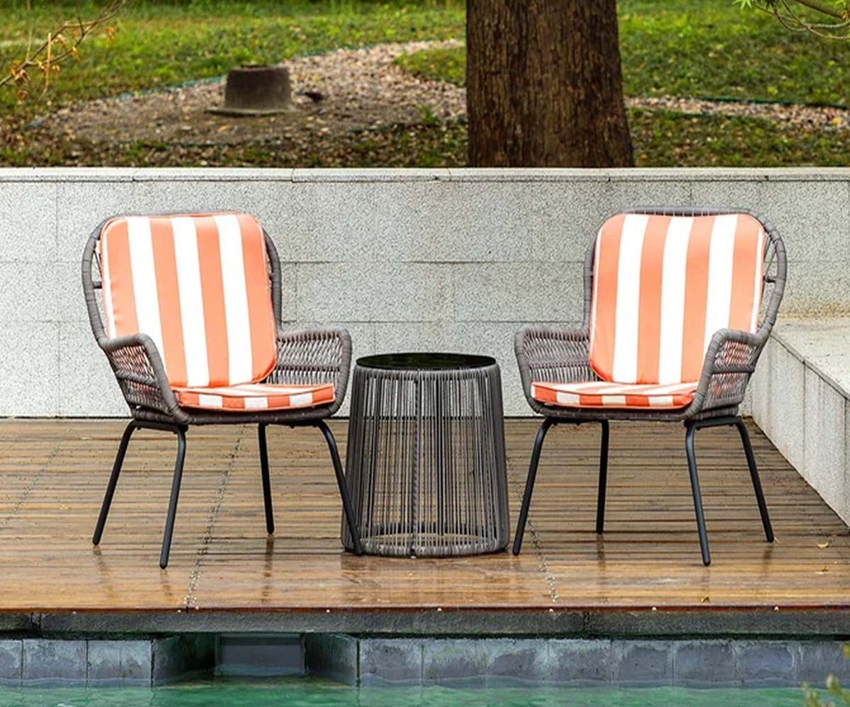 Set of 2 chairs and a table made of rattan - OS-307
