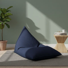 Triangle chair with comfortable and modern Sabia fabric in navy blue ELH-077