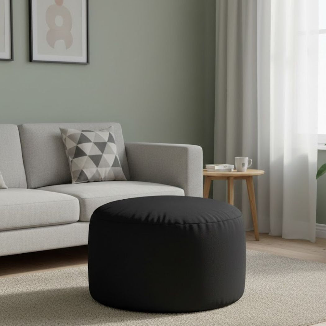 Waterproof pouf, size Large, versatile, in black color ELH-0010