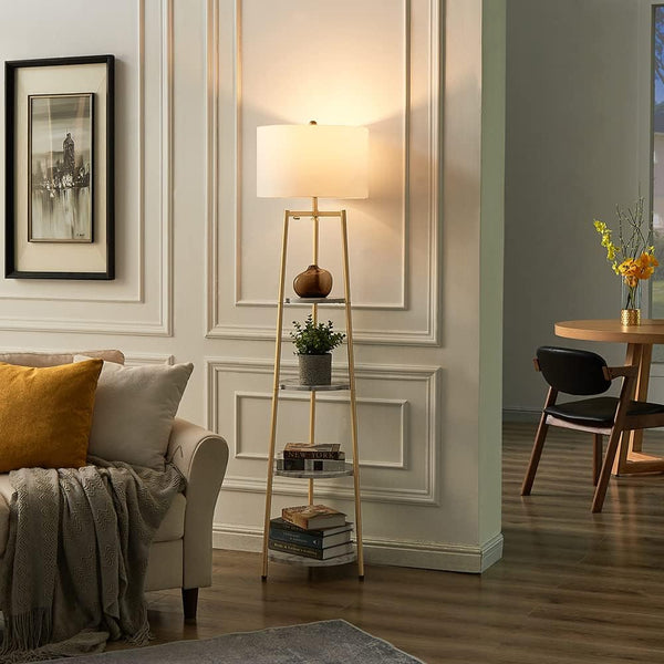 أباجورة استيل مطلي بقاعدة رخام كرّارة – تصميم فاخر بإضاءة عصرية – موديل ZSL-012