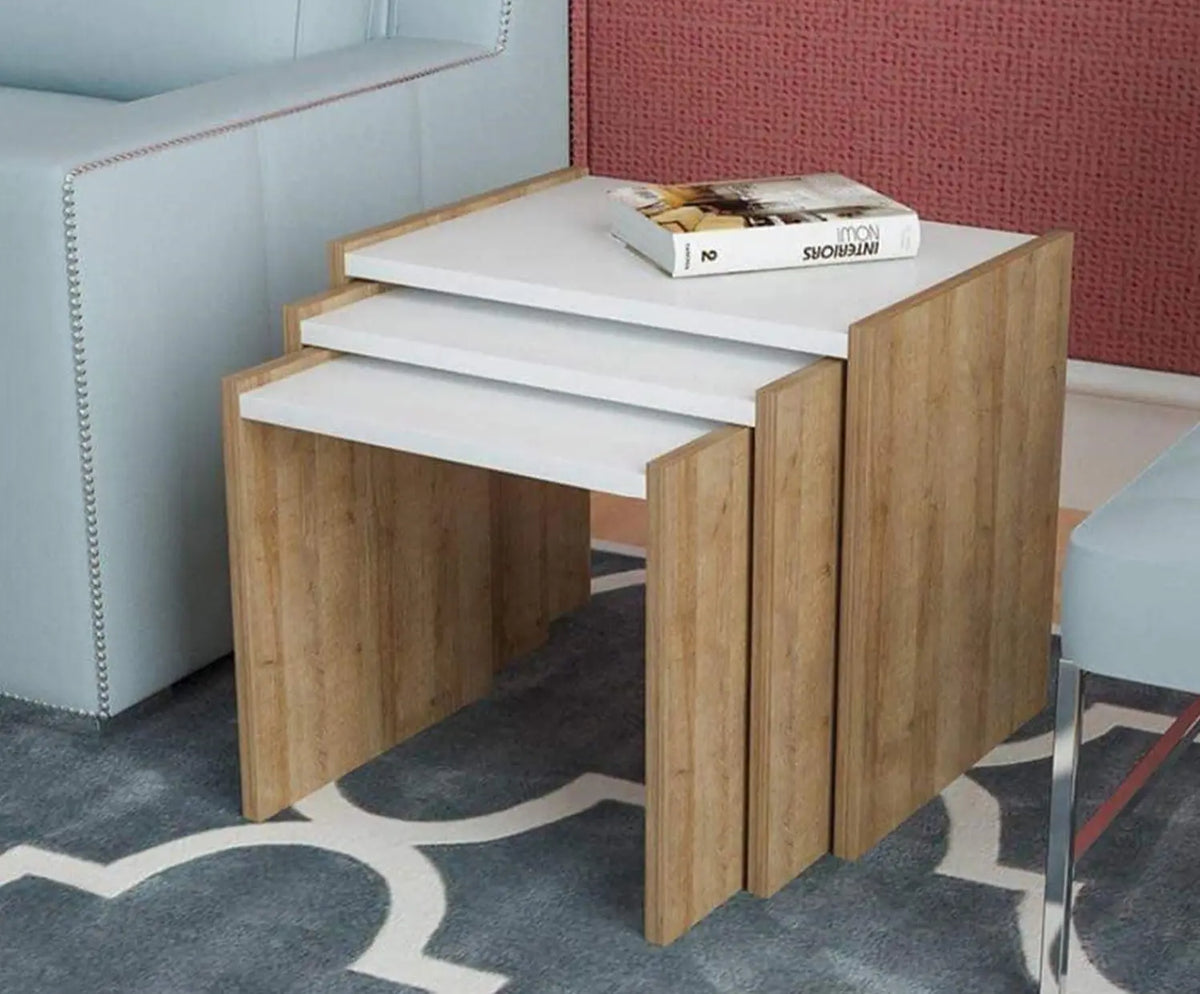 A set of nested side tables made of high-quality MDF wood - OAL-044