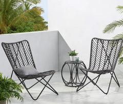 Set of 2 chairs and a table made of rattan -OS-246