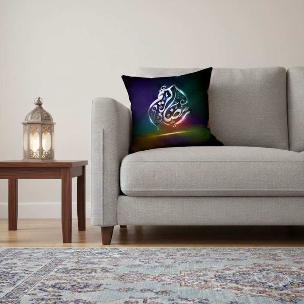 Ramadan Cushion 40×40 cm with Fiber Filling and Zipper – Elegant Ramadan Design | OS-RAM-037