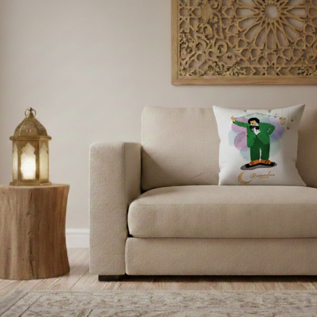 Ramadan Cushion 40×40 cm with Fiber Filling and Zipper – Elegant Ramadan Design | OS-RAM-021