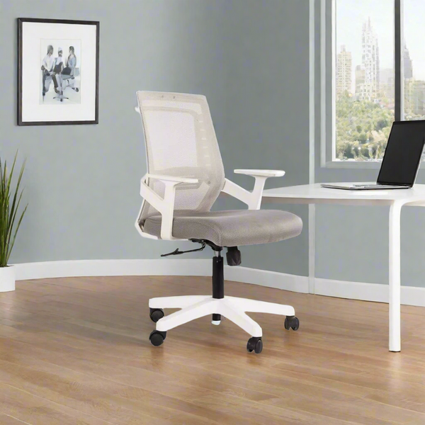 Mesh Office Chair – White - Gray | Practical and Comfortable