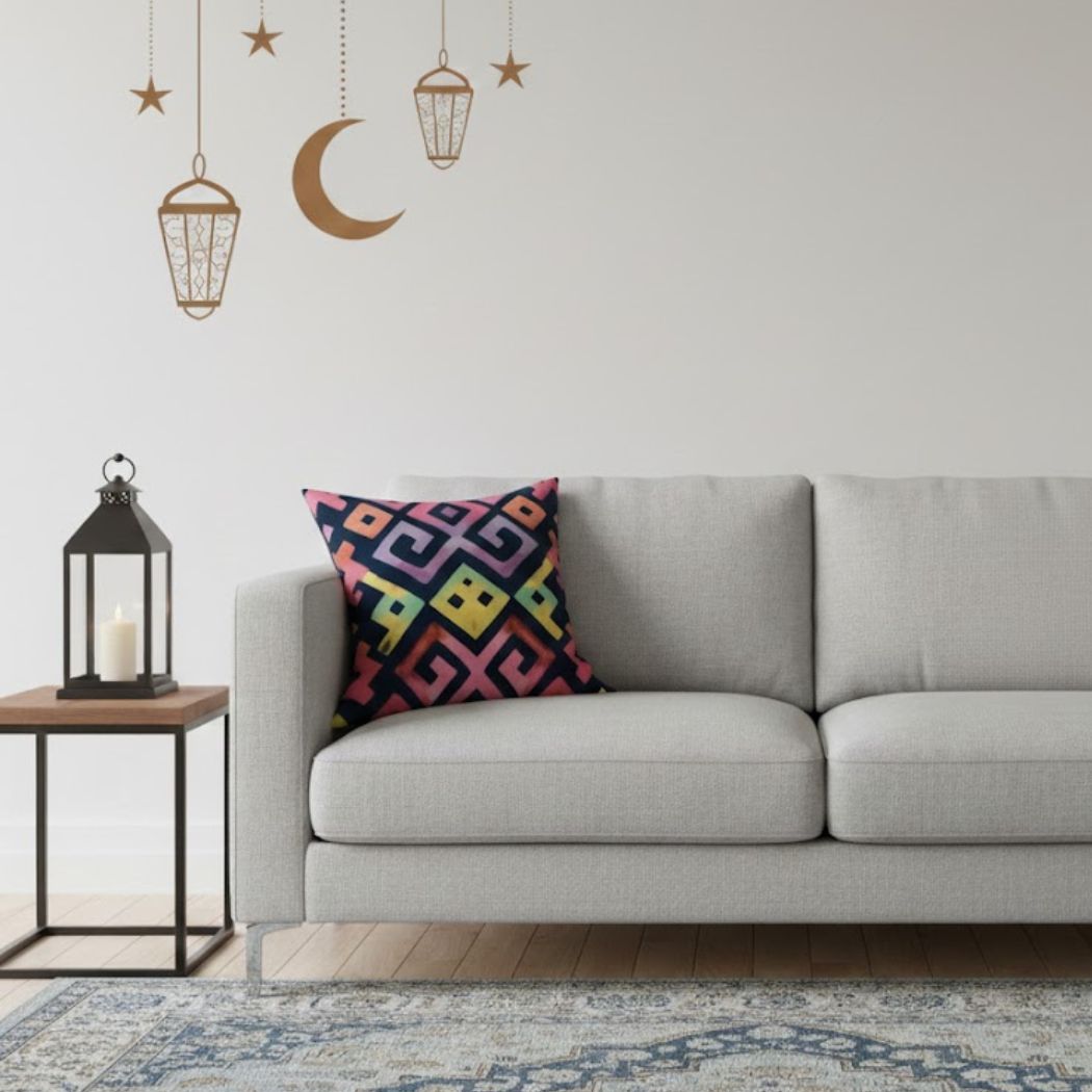 Ramadan Cushion 40×40 cm with Fiber Filling and Zipper – Elegant Ramadan Design | OS-RAM-050