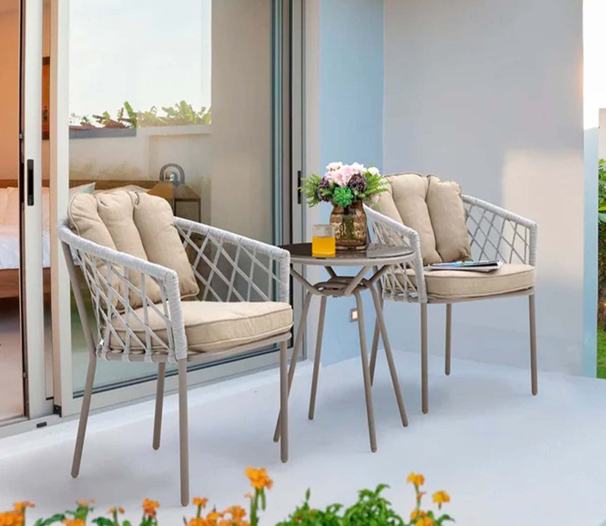 Set of 2 chairs and a rope table - OS-311