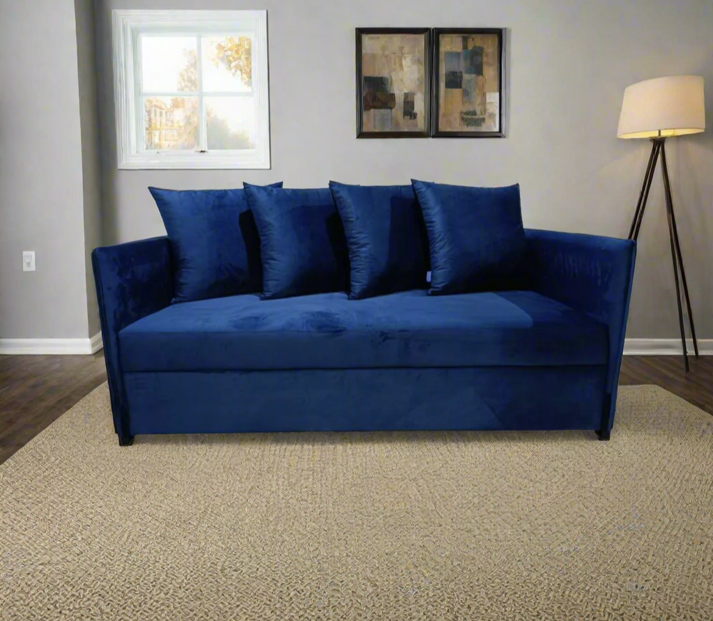 3 seater sofa with fixed back - red beech wood - HST-014