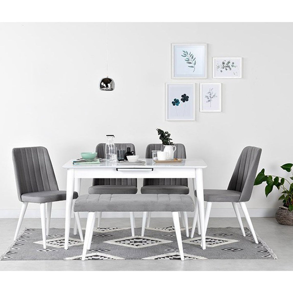 Dining table - 6 pieces of high quality beech wood - KYN-169