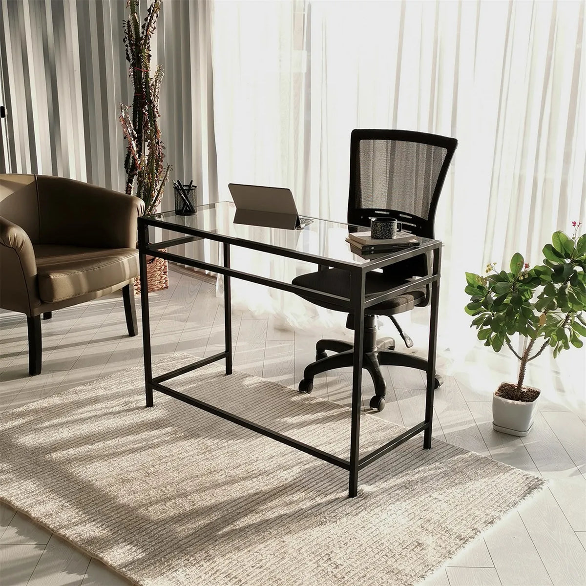 Large Steel and MDF Wood Desk with Professional Design for Work – WAF-237