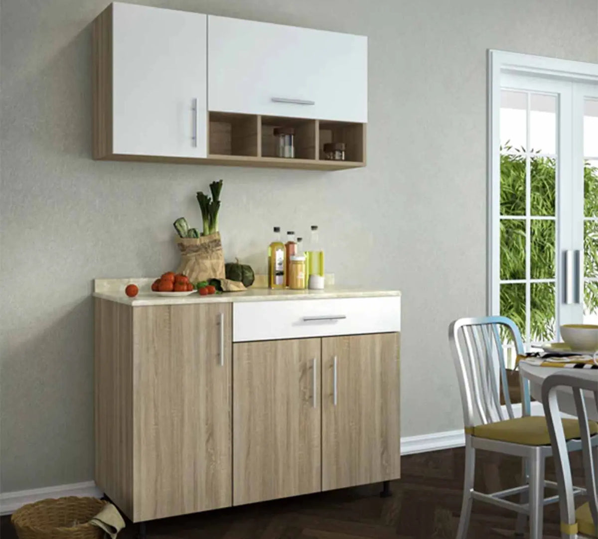 Two piece kitchen made of high quality MDF wood - O-SRH-133