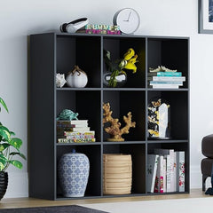 Black MDF bookcase - 97x97x29 cm - OSM-537