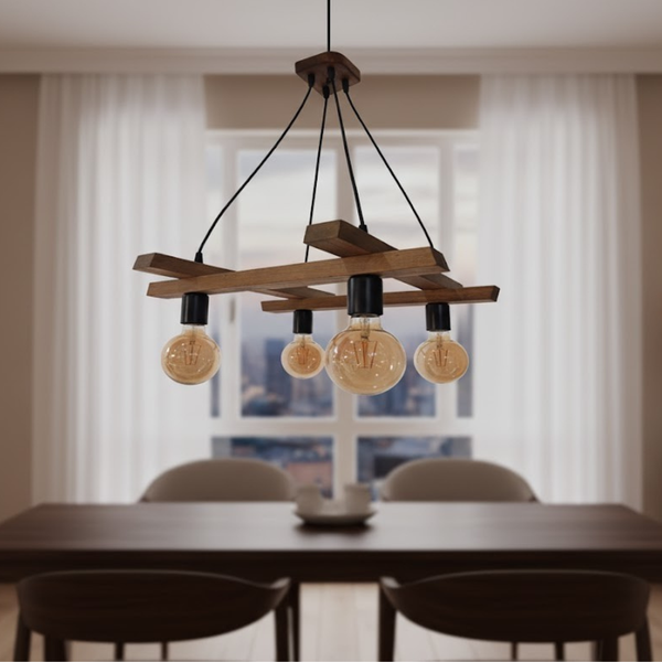 نجفة خشب طبيعي طلاء بني محمر – موديل SKN-015 من أوسكار فرنتشر