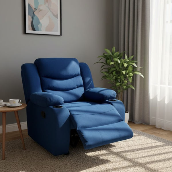 Lazy Boy Chair RLB-018 – Massage, Vibration, and Rotation with Chaise Lounge and Cup Holder for Complete Comfort