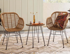 Set of 2 chairs and a table made of rattan - OS-286