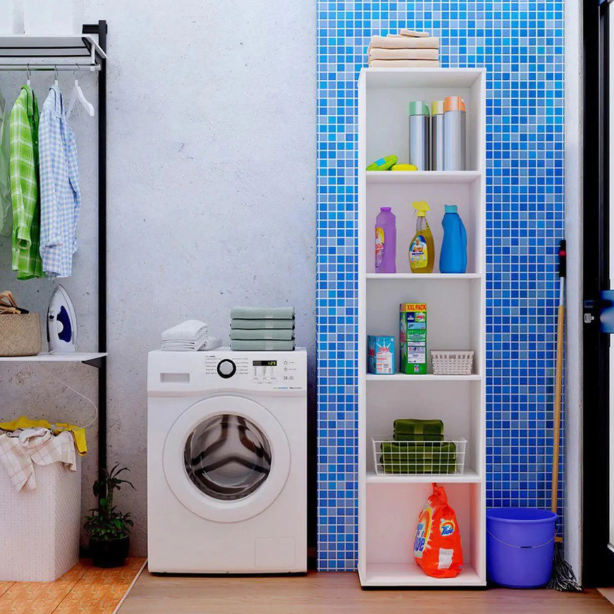 High Quality MDF Wood Bathroom Storage Unit - OSM-477